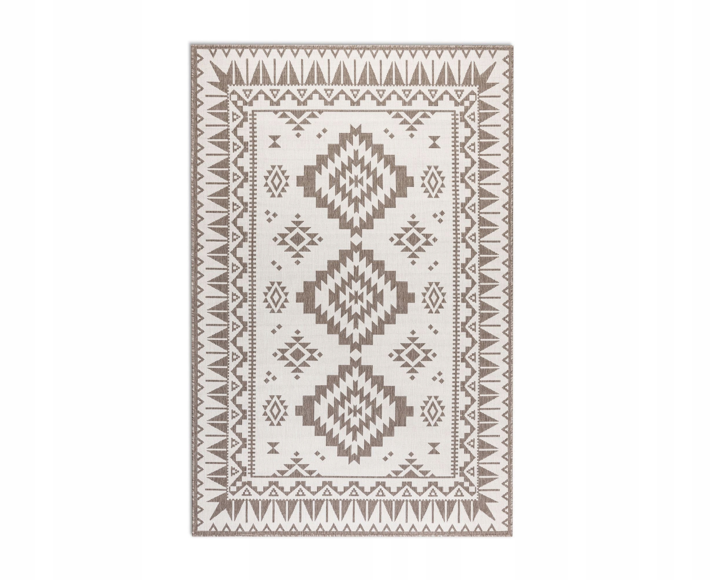 Koberec na terasu 80x150 cm, béžovo krémový oboustranný, plochý tkaný