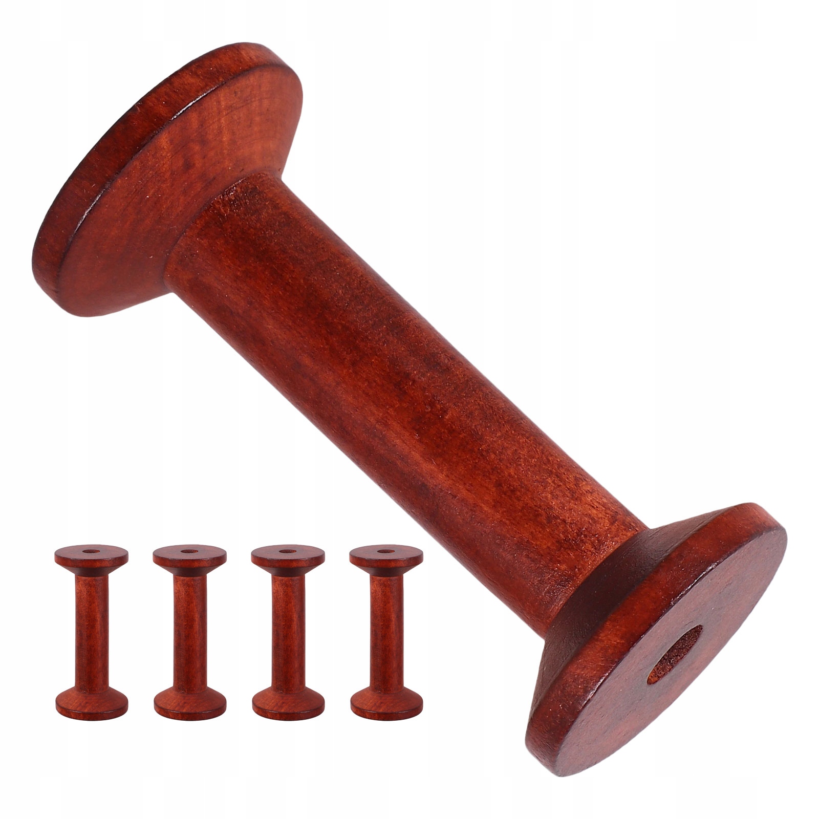 5Pcs Wooden Craft Spools for Thread, Yarn, Weaving, and Ribbon Use