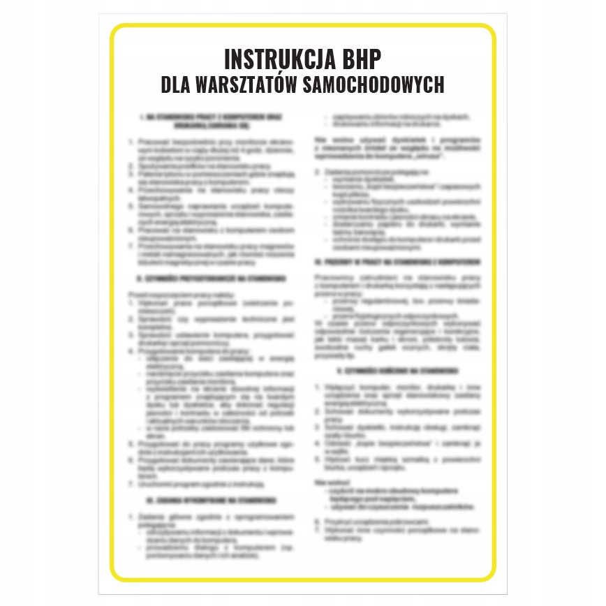 

Instrukcja Bhp Dla Warsztatów Samochodowych