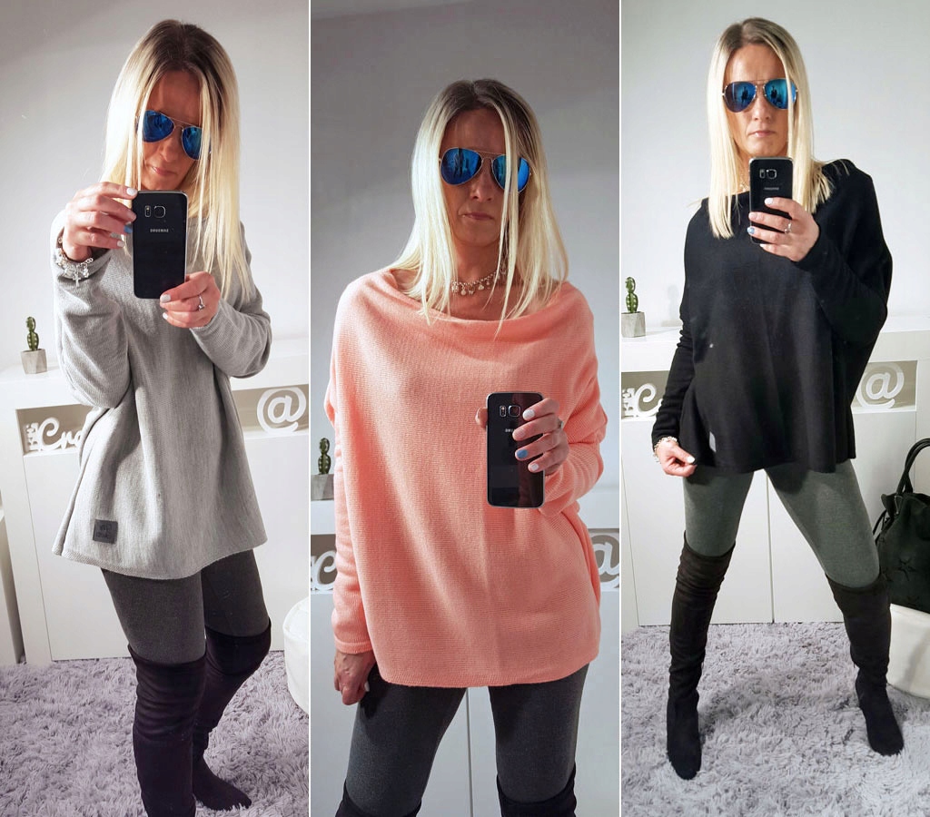 

Sweterek Oversize Tunika Sweter Wool Odkryte Ramię