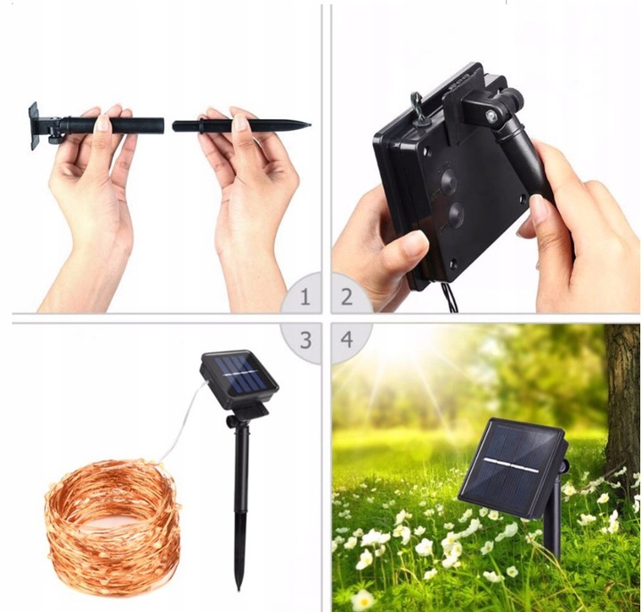 LAMPKA SOLARNA LAMPKI DRUCIKI 200 LED OGRODOWE DO OGRODU 20 METRÓW GIRLANDA Marka Azaris