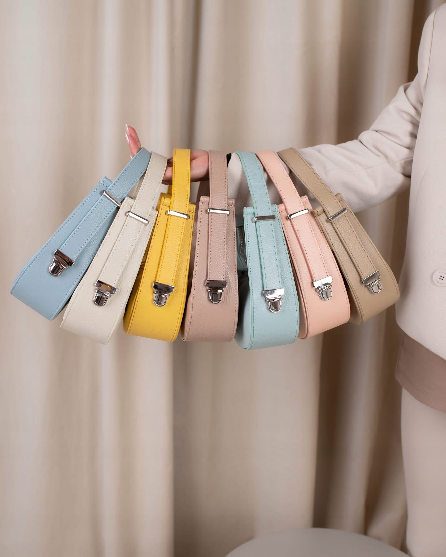 Béžová kabelka Přírodní kůže Polský Výrobce