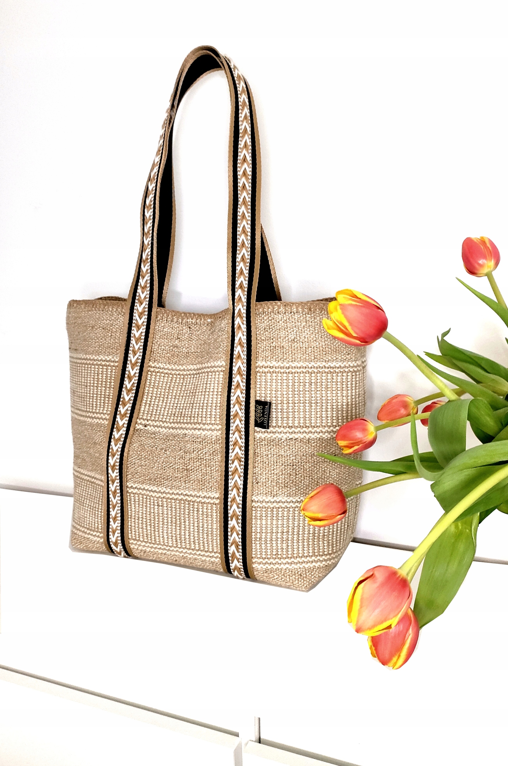 TORBA MIEJSKA WIOSENNA LETNIA PLAŻOWA SHOPPER SŁOMKOWA SŁOMIANA BOHO BEŻOWA Marka inna