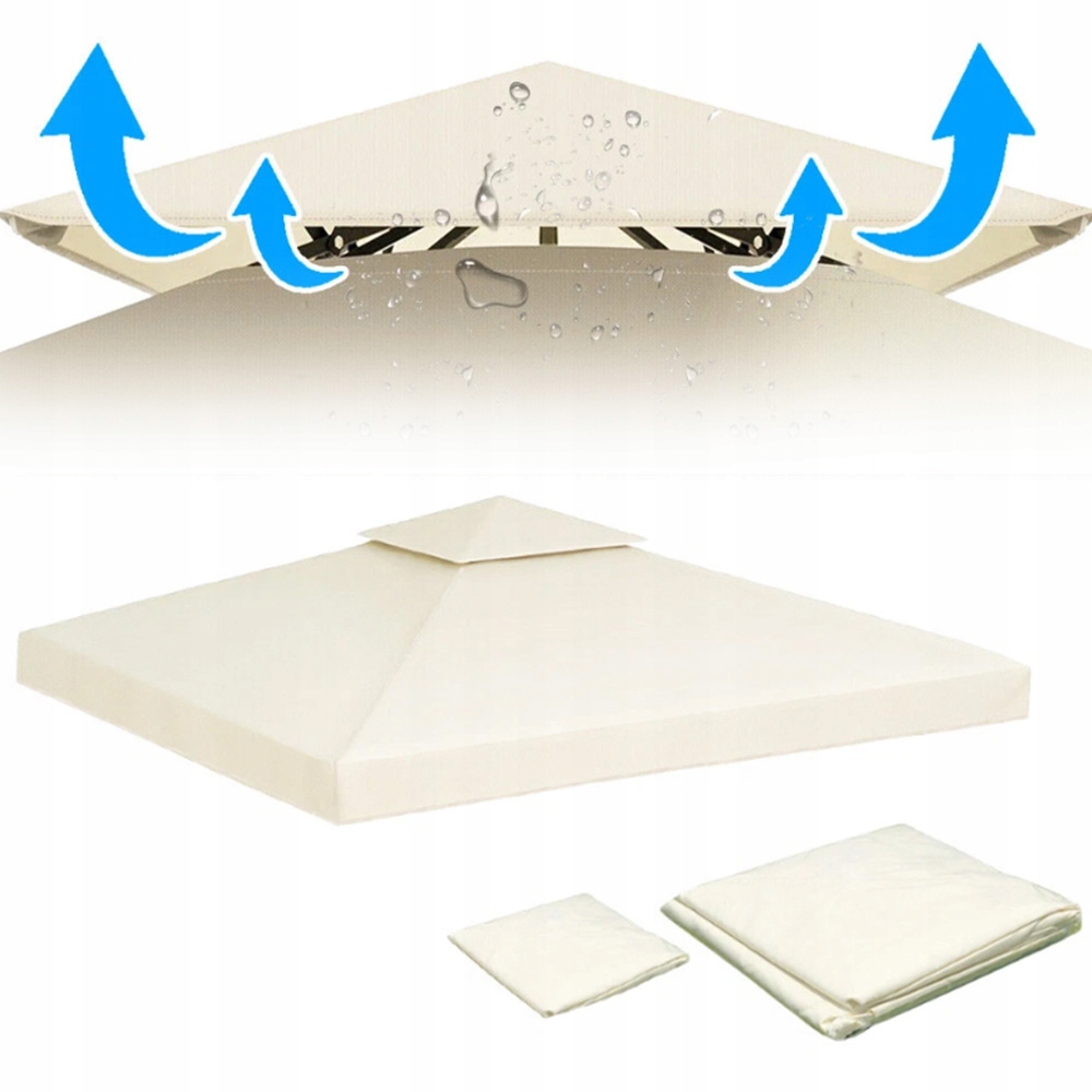 Zastřešení pro zahradní pavilon, střecha 300 cm x 300 cm, béžová barva