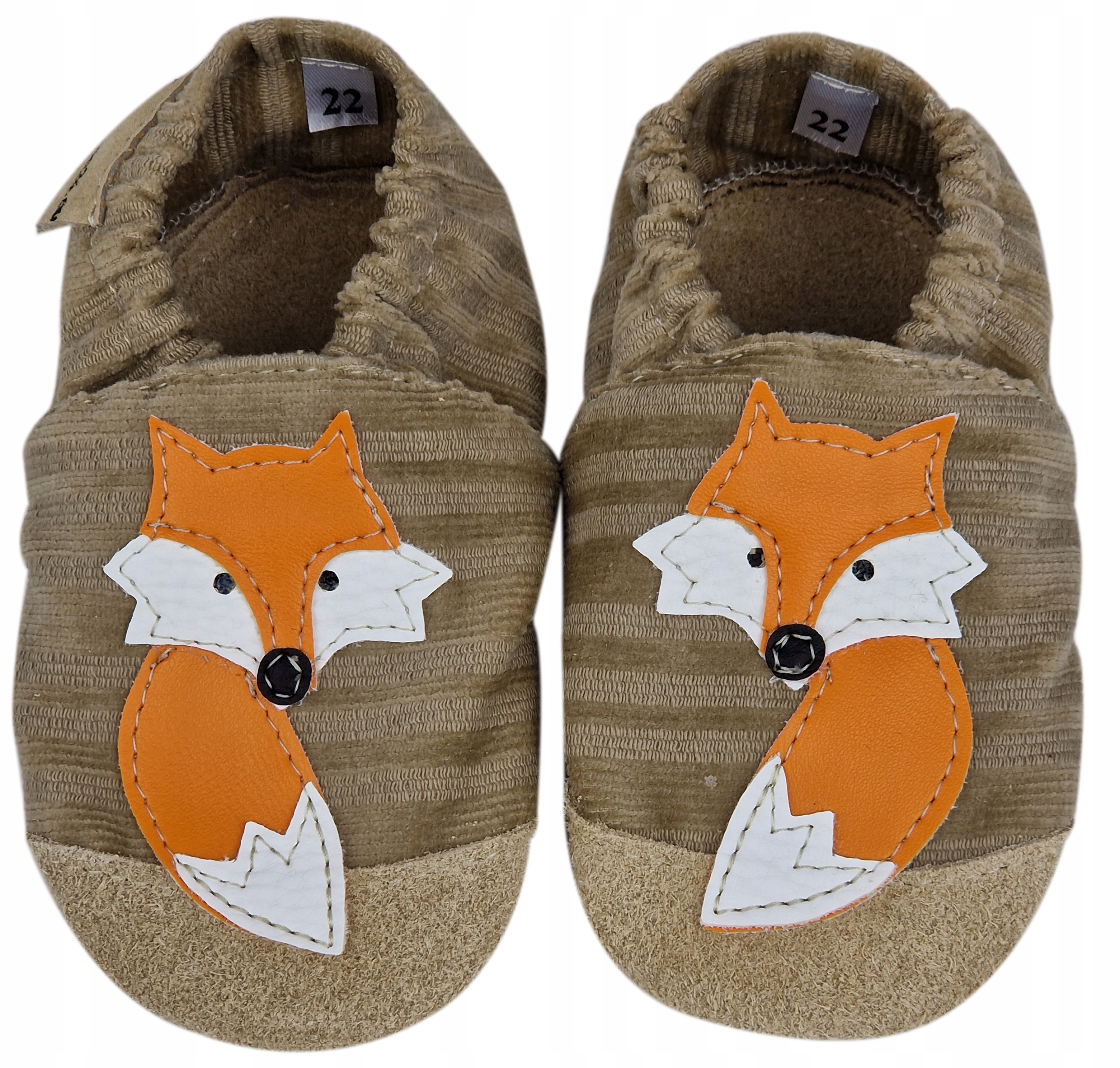 

Kapcie dziecięce dreptulki sztruks z liskiem R.20