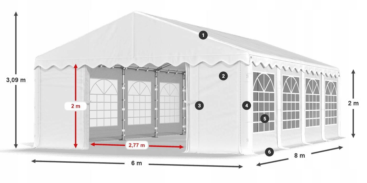 Namiot Imprezowy 6x8m Pawilon Ogrodowy DAS 240 S Producent Das Company
