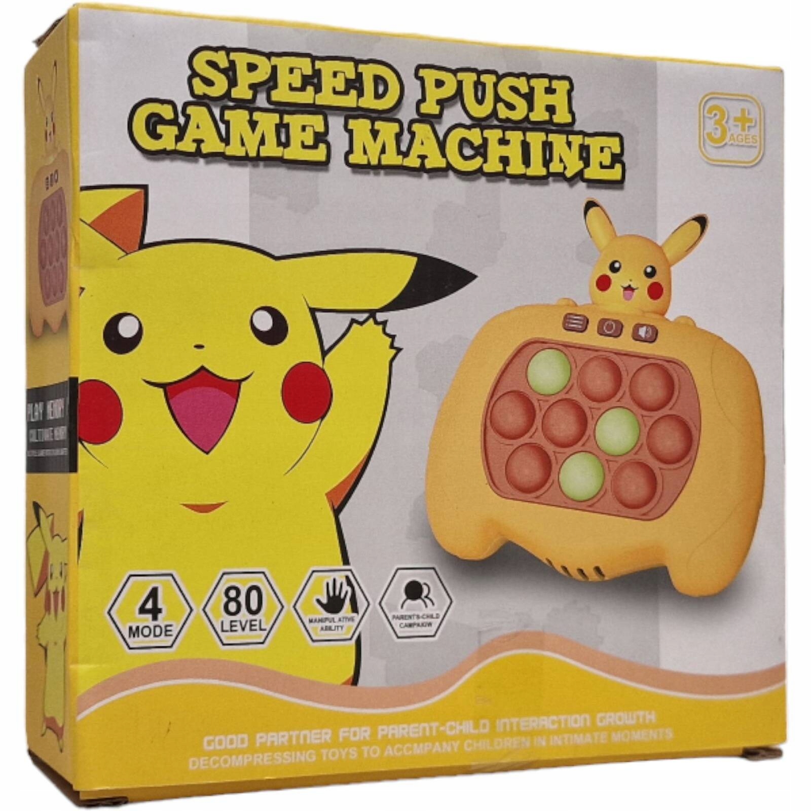 Konsola Pop It Pikachu Pokemon Gra Elektroniczna Antystresowa 80 Poziomówa Model PIKACHU-1