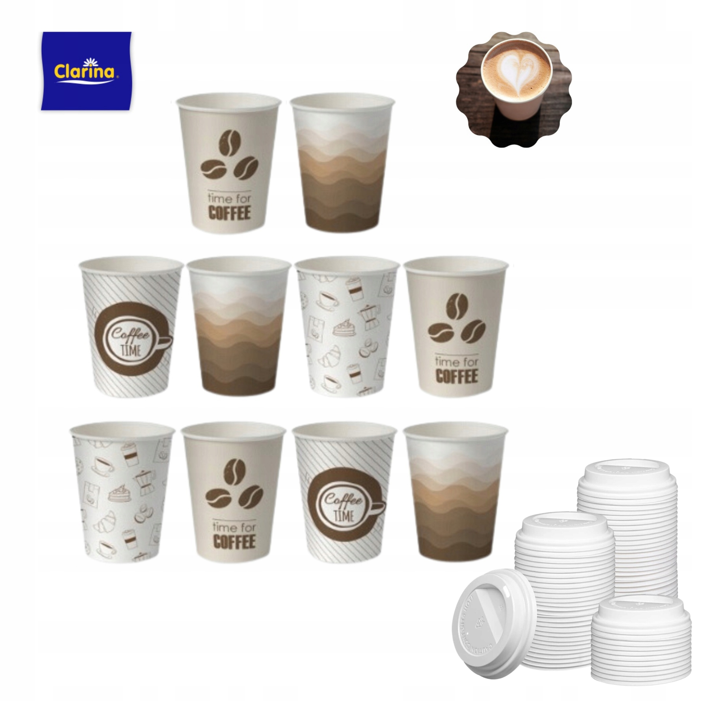 

Kubki Papierowe Do Kawy 250ml Wieczka 50szt