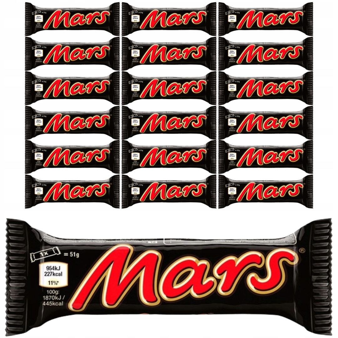 Levně Mars Tyčinka s nugátovou náplní zalitý karamelem a čokoládou 51 g x 20 ks