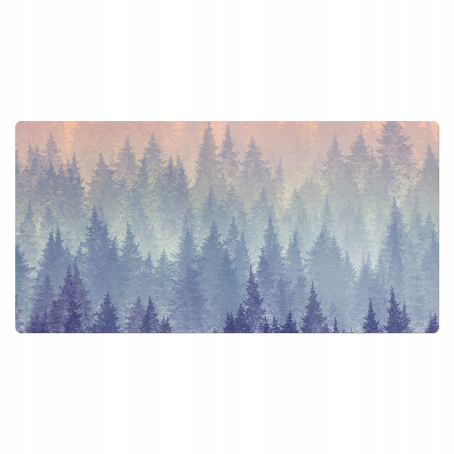 Ochranná podložka na stůl s potiskem Zasněžený výhled na les 100 x 50 cm