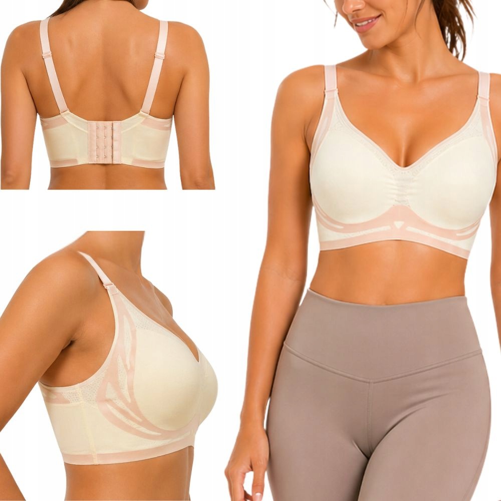 Biustonosz Sportowy Damski Push Up Modelujący Bezszwowy Wkładki Rozmiar L