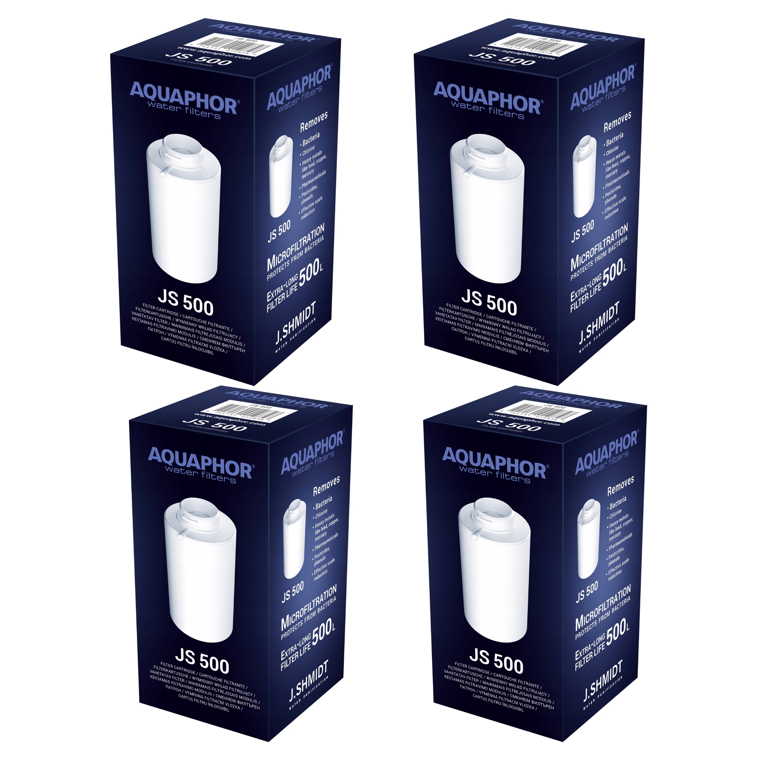 Zestaw 4 sztuk wkładów filtrujących Aquaphor Js 500 Shmidt