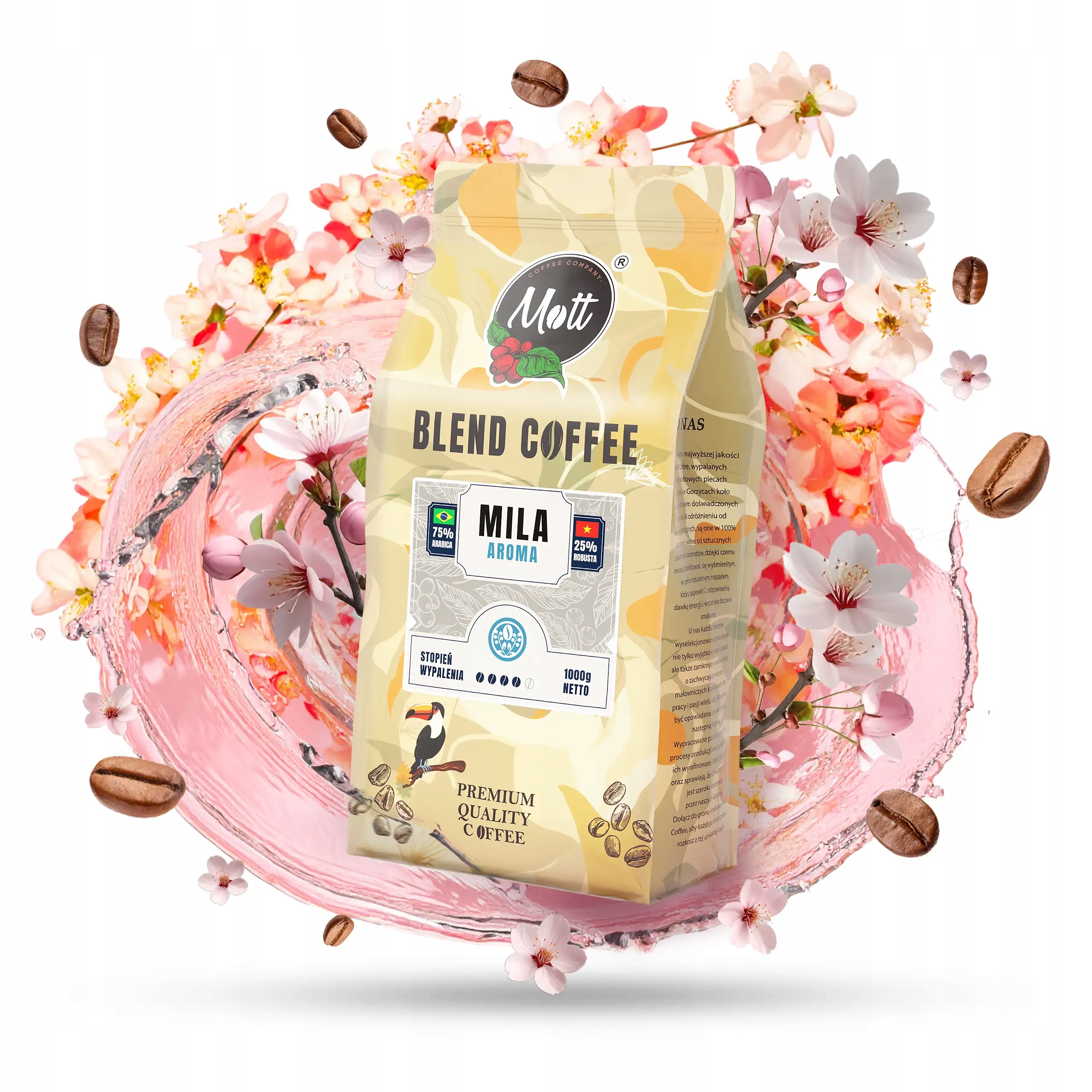 Levně Káva Zrnková 1kg Mila Aroma Čerstvě Pražená do Espressovače