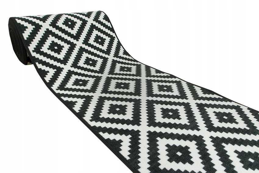 

szer. 67 cm Podgumowany Chodnik Romby Czarne
