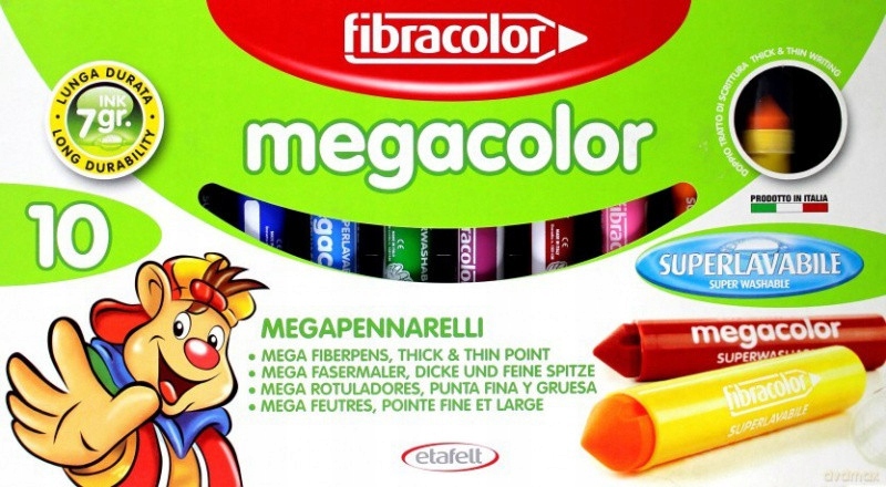 FIBRACOLOR KOLOROWE FLAMASTRY GRUBE OKRĄGŁE PISAKI Rodzaj mazaki