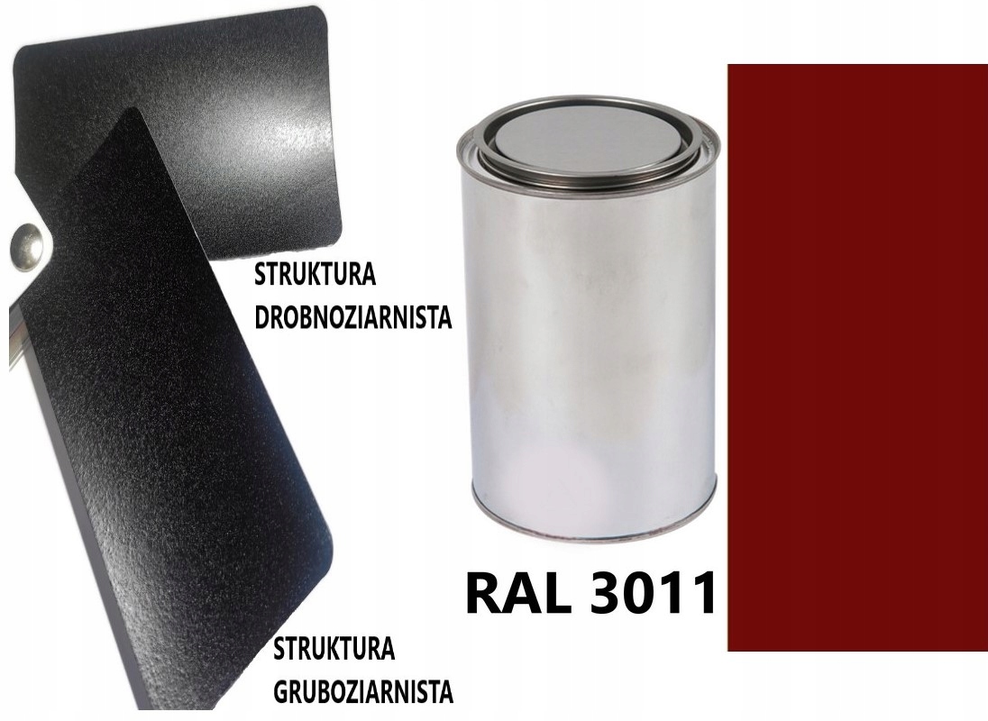 STRUKTURA GRUBOZIARNISTA RAL 3011 MAT 05-08 % DO PLASTIKU METALU AKRYL 1L