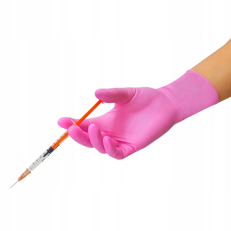 Nitrilové rukavice Zarys easyCARE růžové, L 100 ks