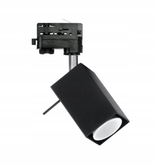 4 x REFLEKTOR KWADRAT GU10 3F + ZASILANIE ŚRODKOWE Kolor czarny