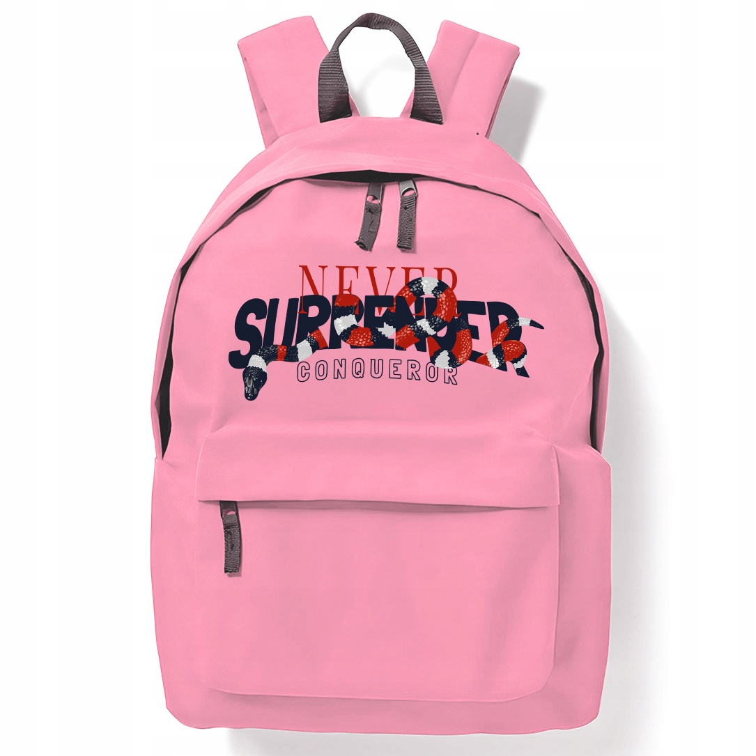 Růžový Batoh pro děti do školy na posilovnu Never Surrender Zajímavé vzory