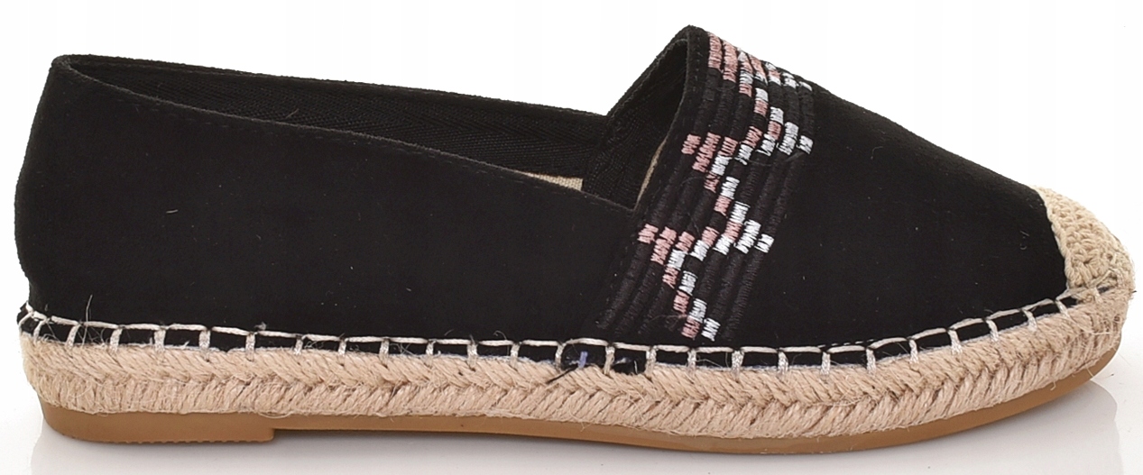 

Damskie Espadryle Na Słomce Wsuwane Zamsz