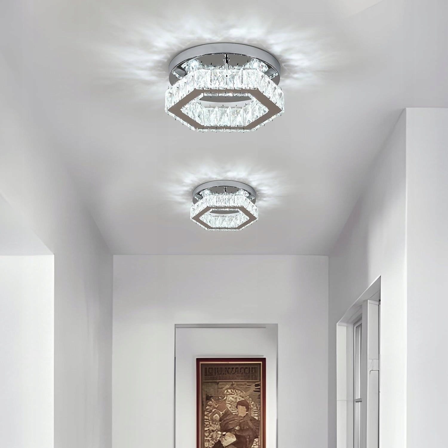 LAMPA SUFITOWA LED KRYSZTAŁOWY ŻYRANDOL CHROM NOWOCZESNY DO SYPIALNI Marka Tealight