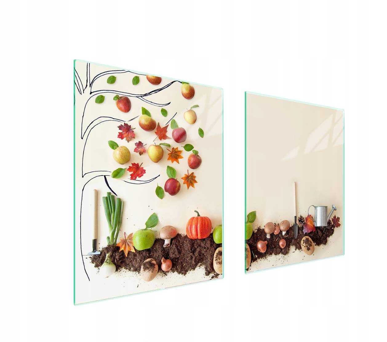 7v1 Skleněná ochranná deska na sporák 85x52 Zelenina