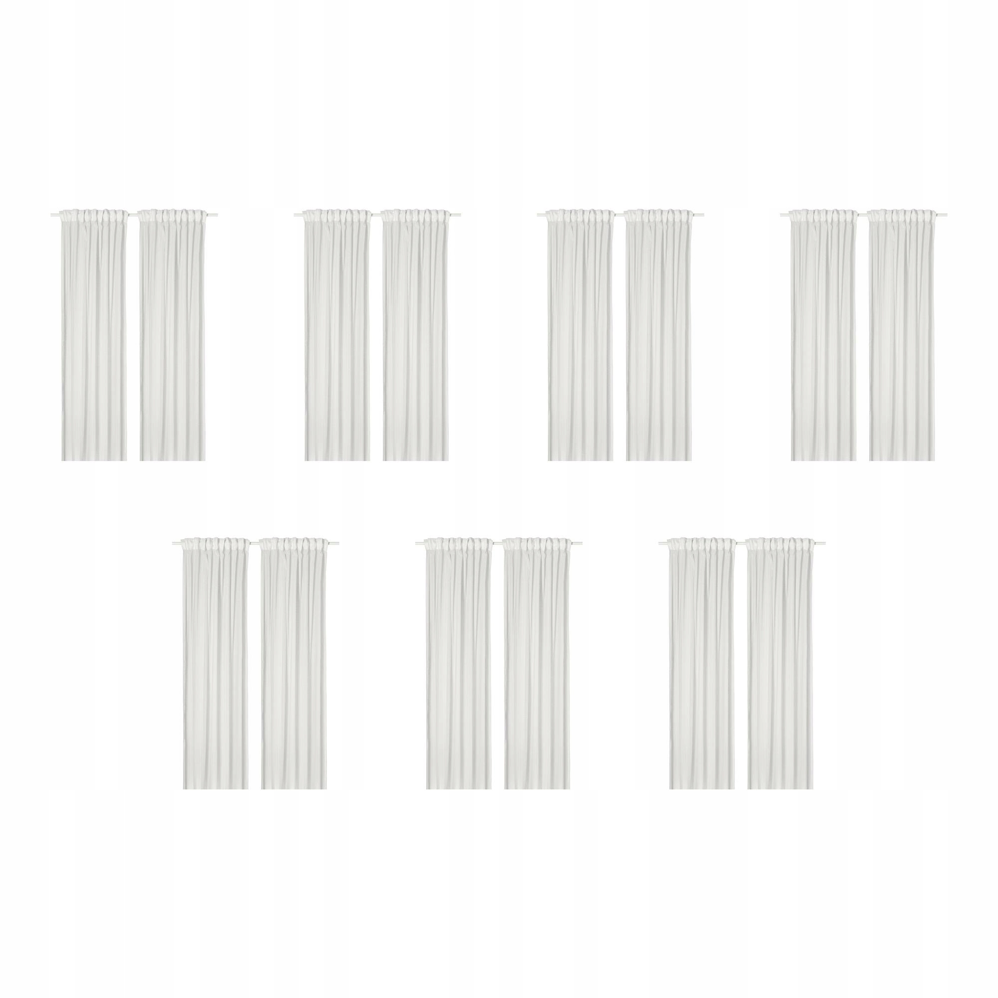 7 ks Matilda Záclony, bílá/na pásku 145 x 250 cm