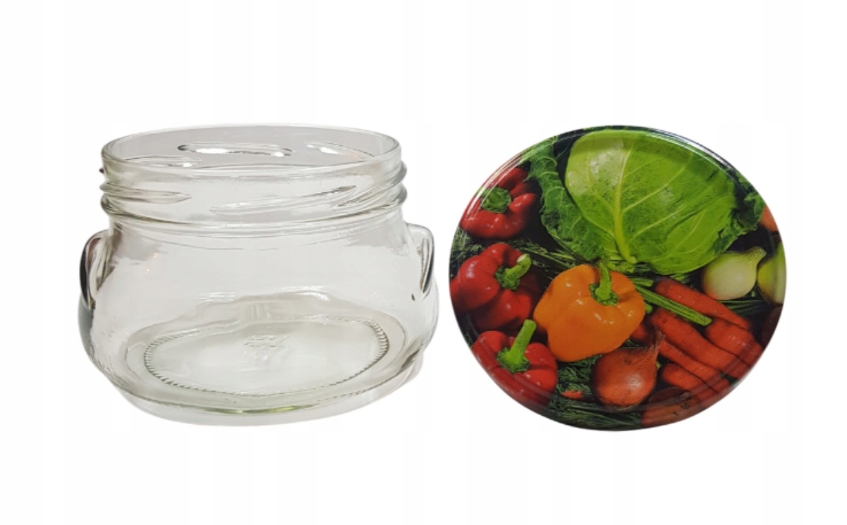 

Słoik 300ml Ozdobny Wieczko fi82 *warzywa* 16szt