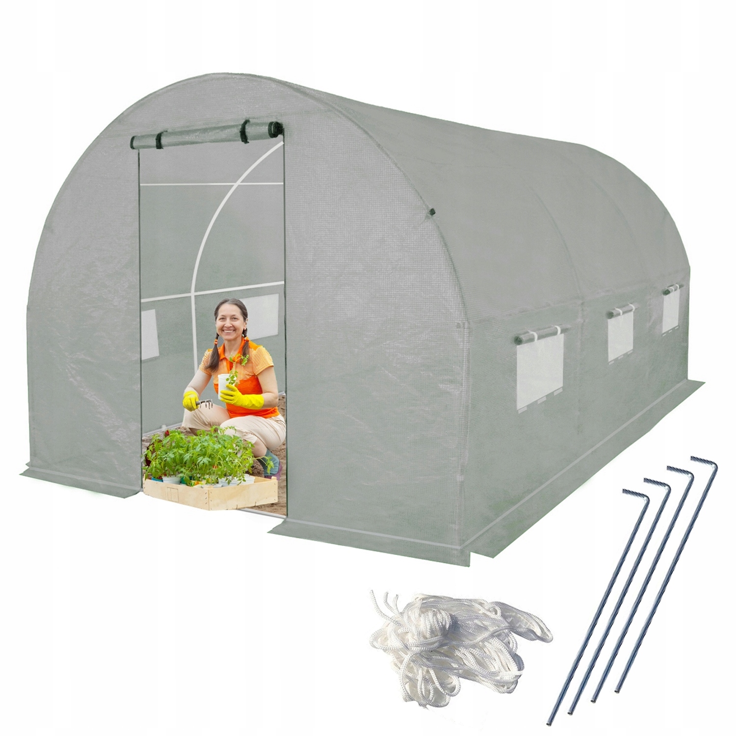 Fóliový tunel Premium 2x3 m Zahradní skleník Silné trubky 25 mm Fólie