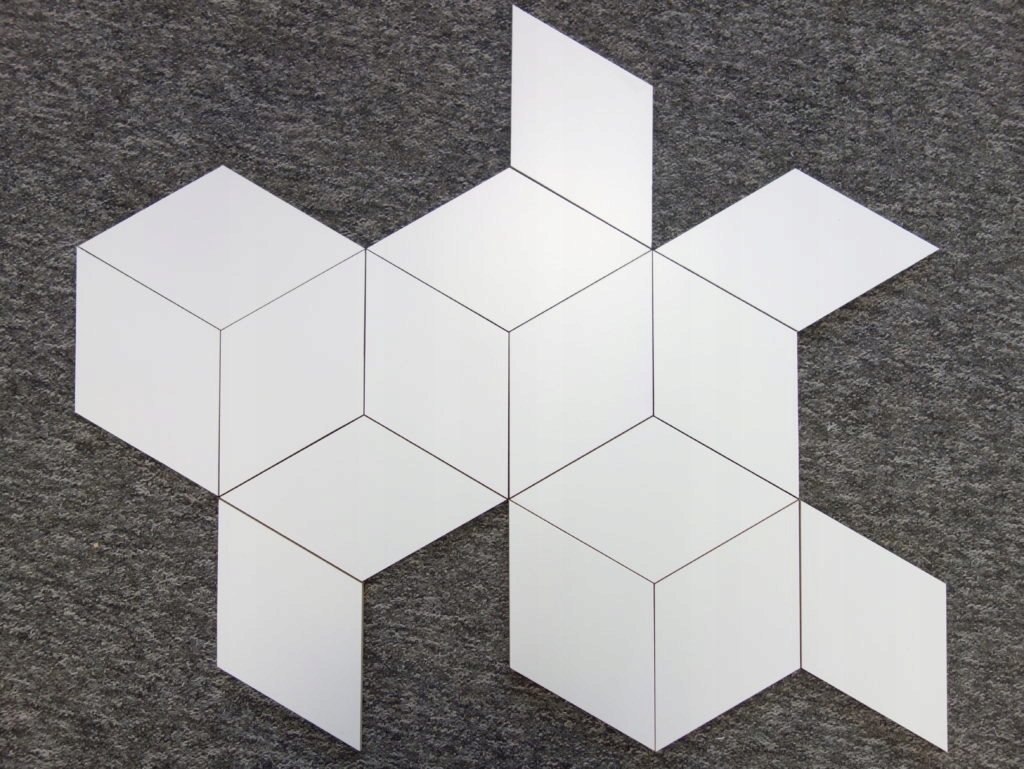 GLAZURA PŁYTKI BIAŁY ROMB DEKOR 24x14cm RHOMBUS ROMBUS WHITE MAT RISCO 3D Kod producenta KAFLANDO