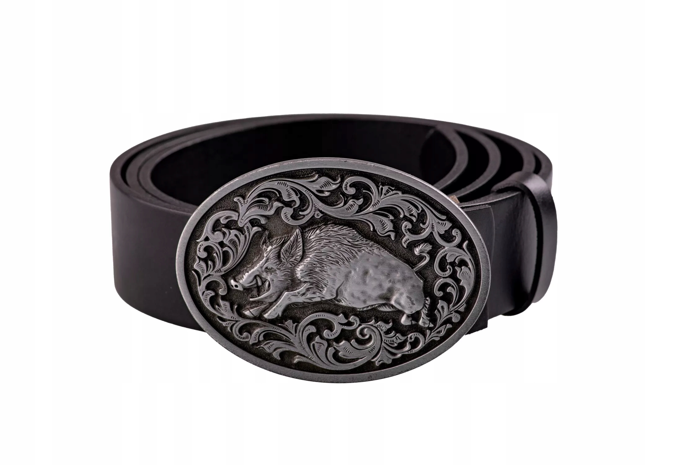 Pasek skórzany Bór Hunter Classic Wild Boar Silver -110