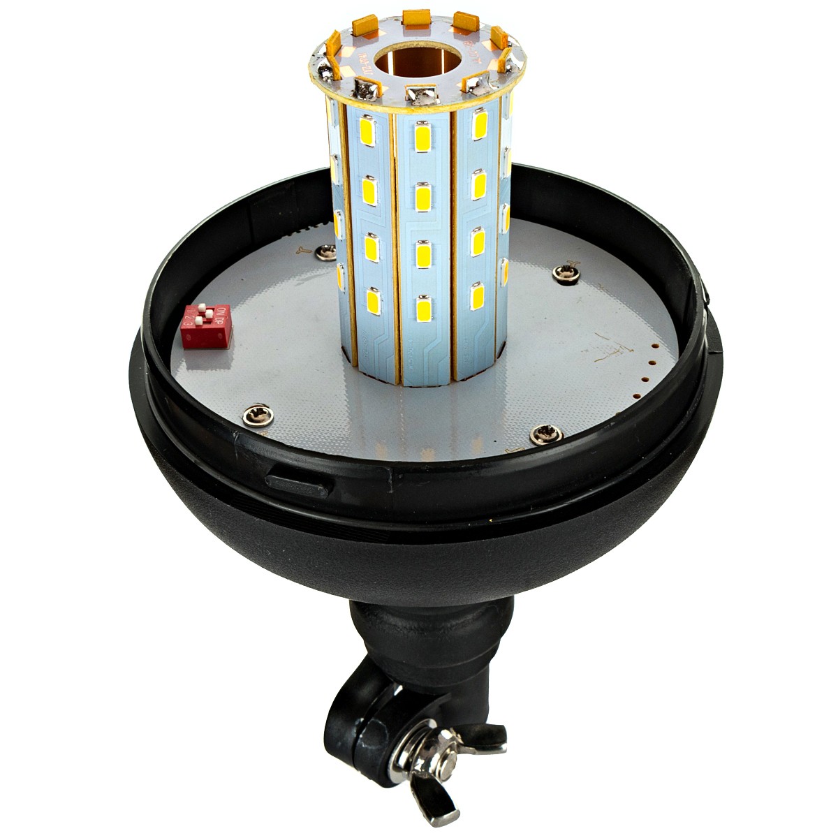 Lampa ostrzegawcza Kogut LED uchwyt obrotowy 12V 24V Informacje dodatkowe żarówki w zestawie