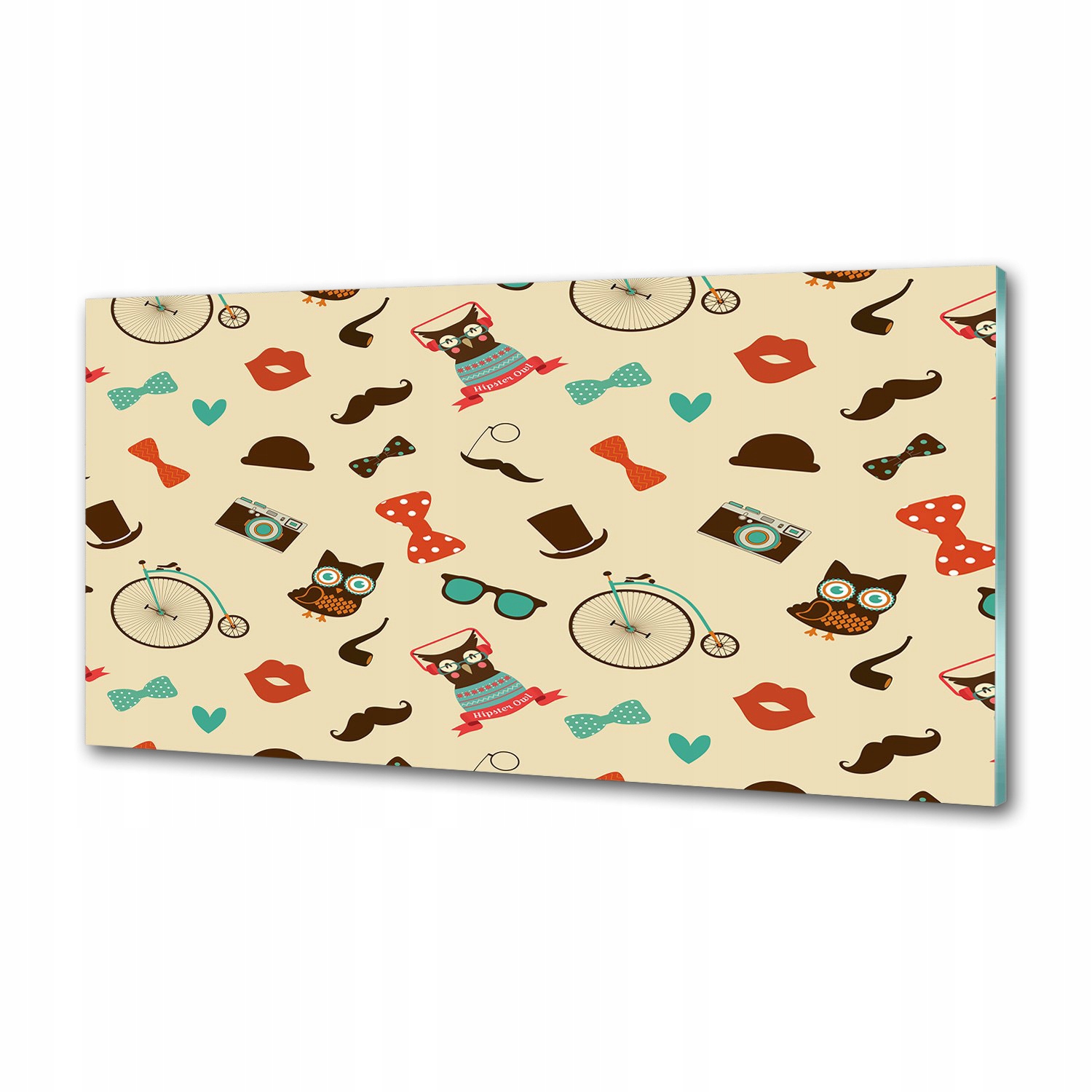 Panel do kuchyne Hipsterské sovy 100x50 cm Lepidlo