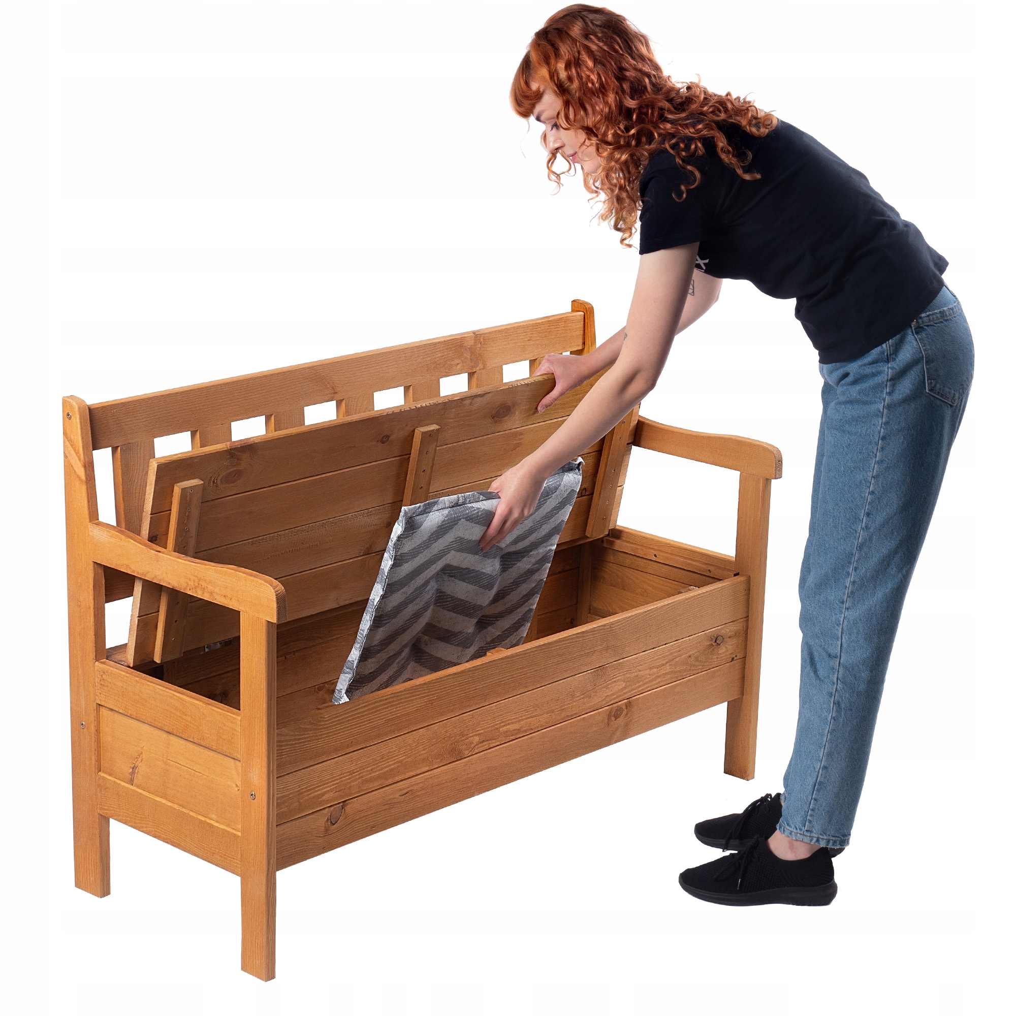 ŁAWKA OGRODOWA DREWNIANA Z OPARCIEM 120cm ŁAWECZKA DO OGRODU TARAS Rodzaj z oparciem