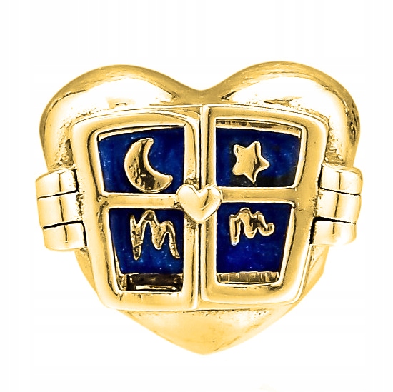 Zlatý přívěsek Srdce Okno Hvězdy stříbro 925