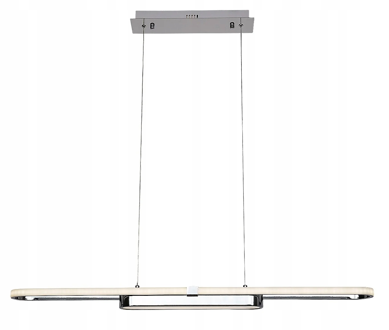 Moderní chromový Led lustr nad stůl, podlouhlý, 100 cm Rabalux