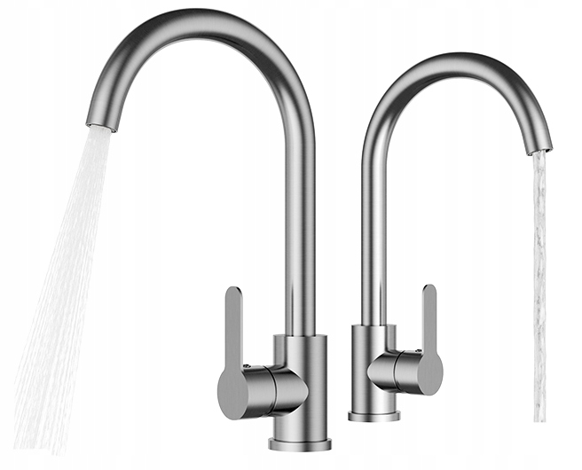Kuchynská Batéria Prestige Plus Inox, Zaoblený Výtok Do Umývadla, Kohútik