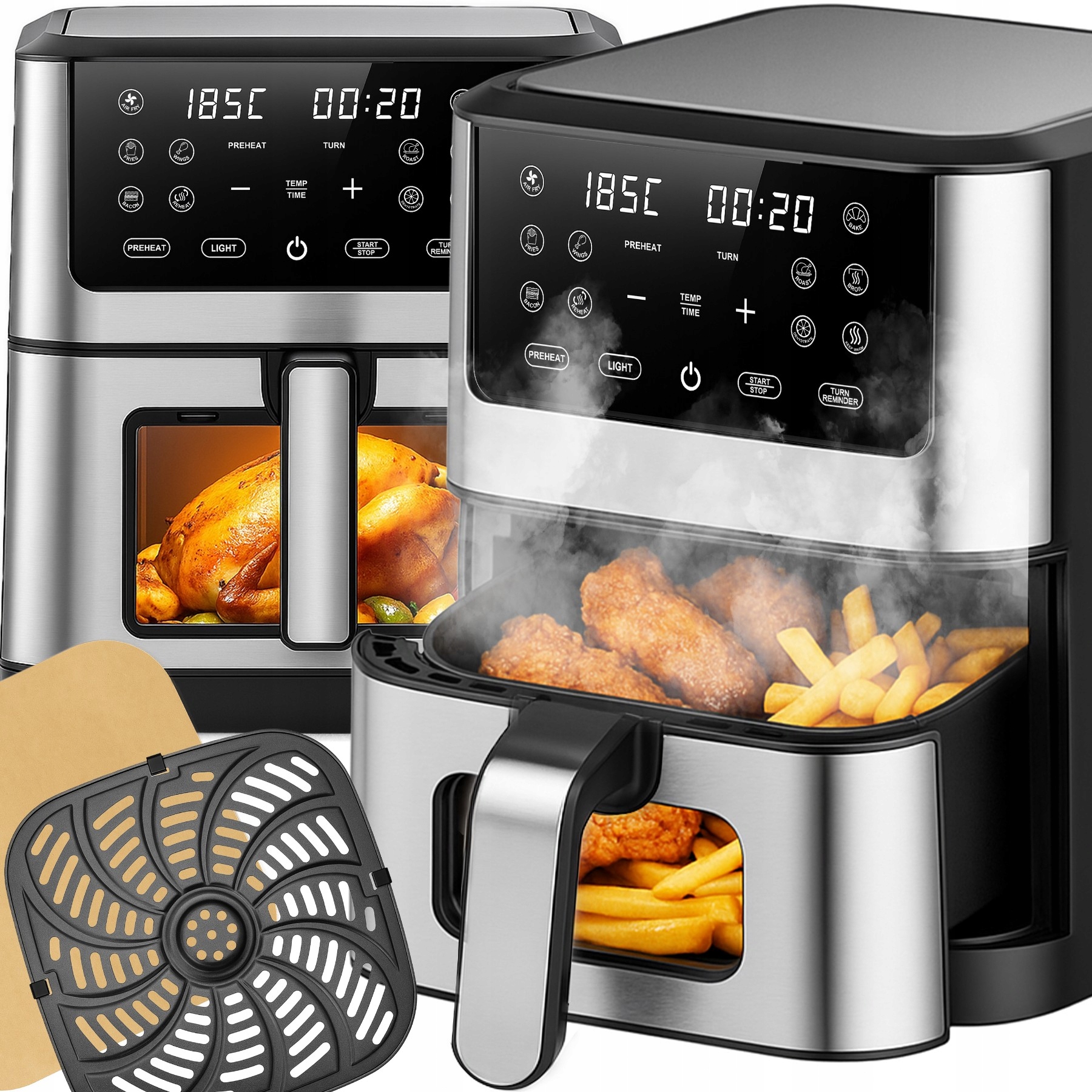 Air Fryer XXL Fritéza Bez Tuku Veľká 8 L Výkonná 1800 W Programy