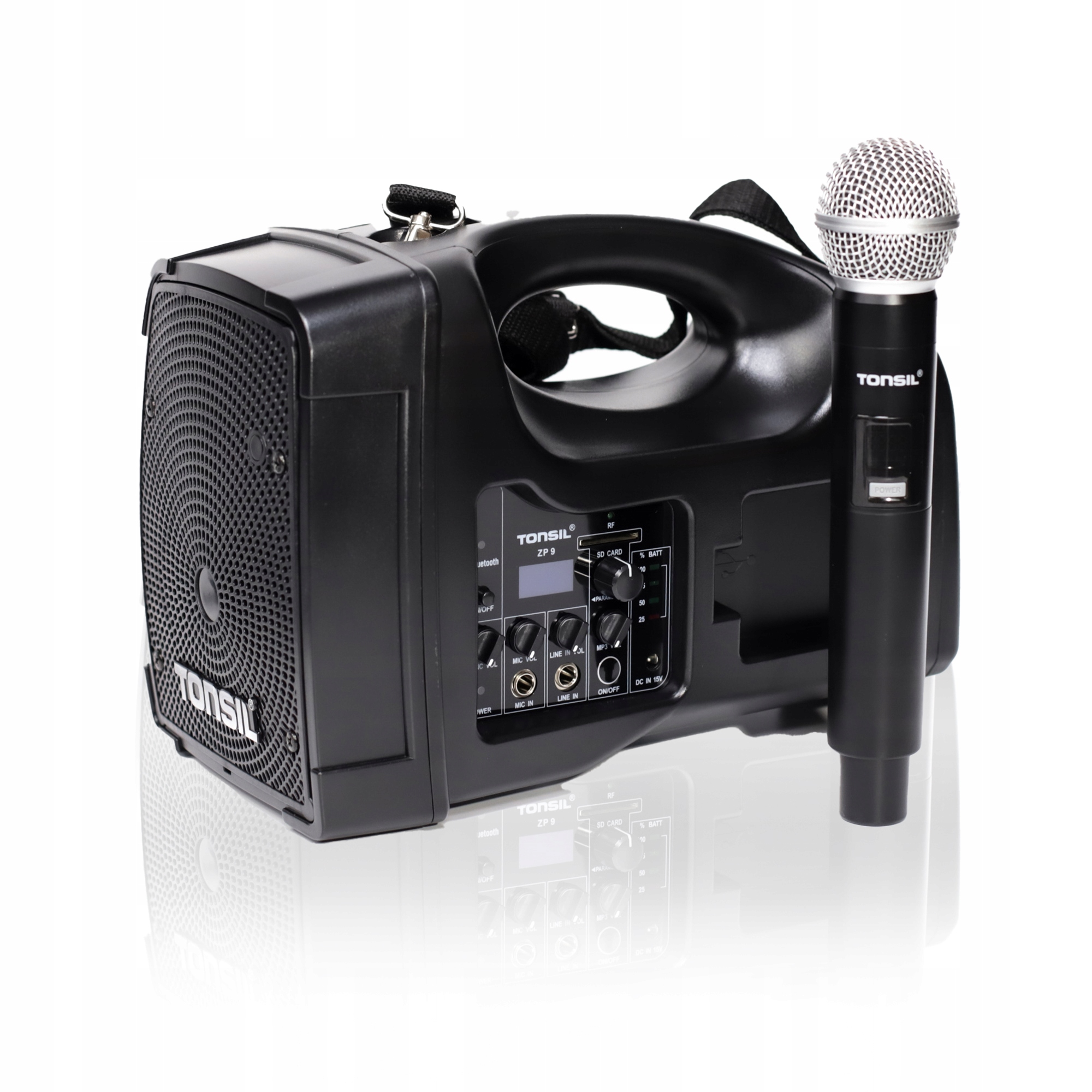 Přenosný Bezdrátový Reproduktor Tonsil Zp 9 Ruční Mikrofon