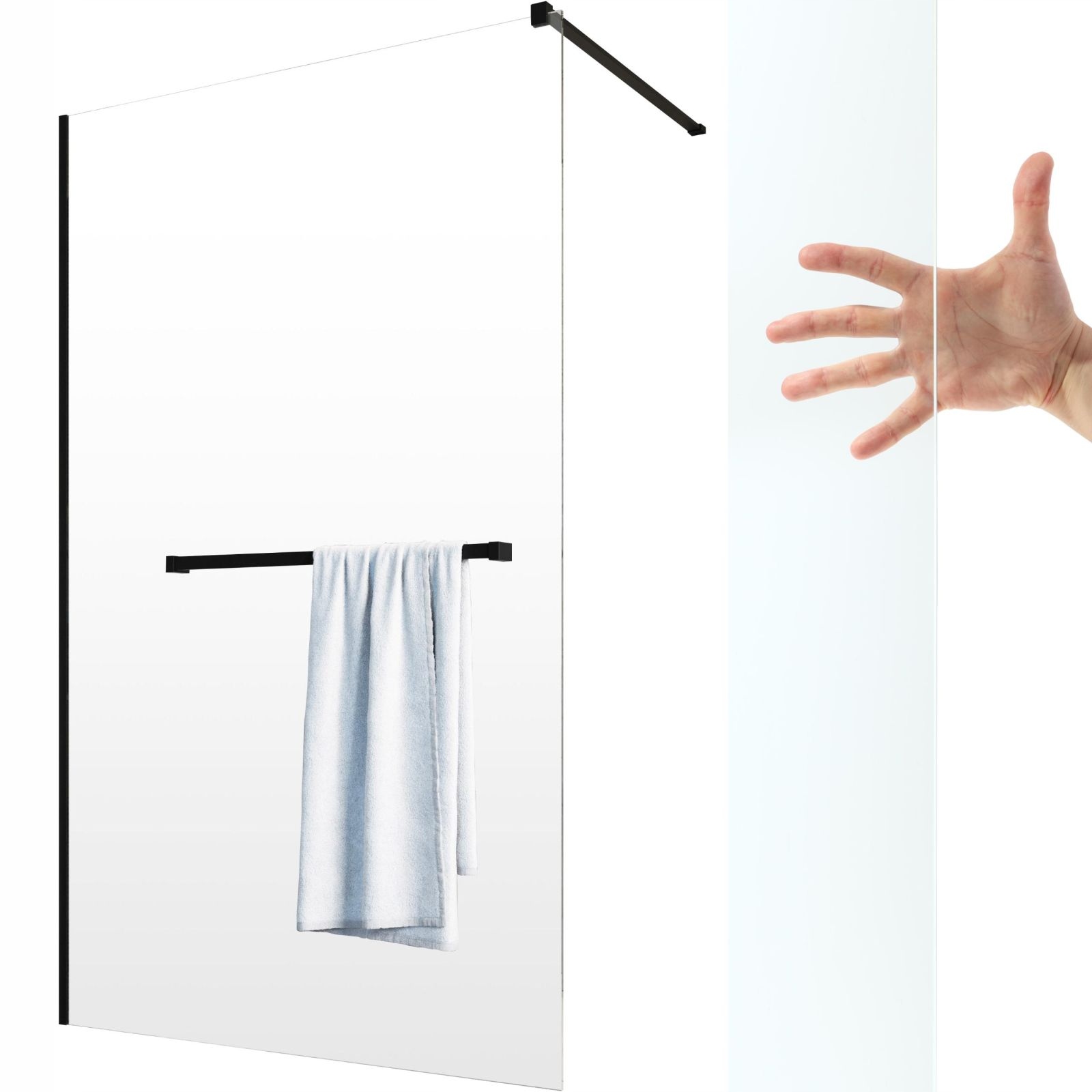 Kabina Walk-In Modo New Black II wiesza 105 czyste