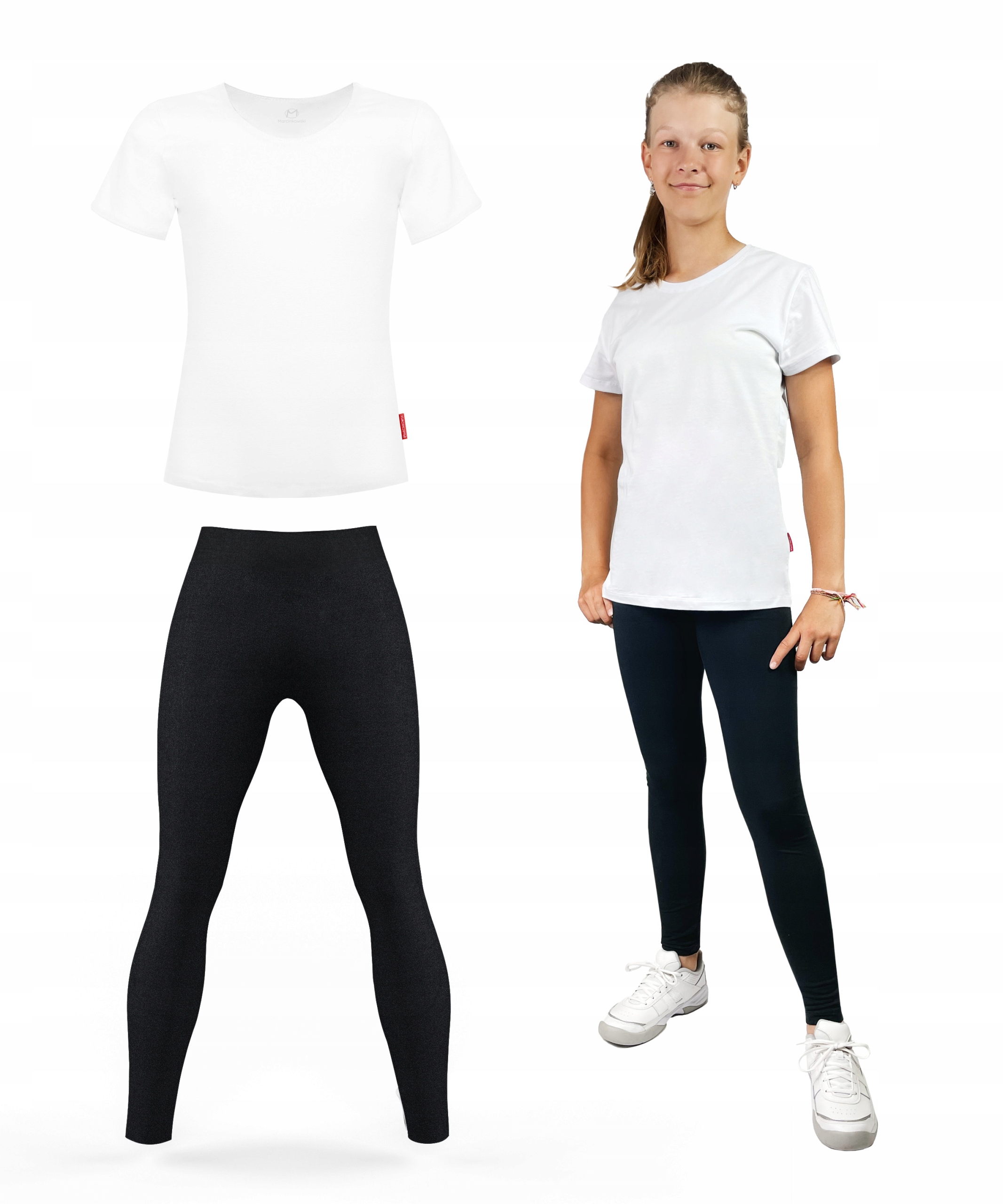 

Strój Gimnastyczny W-f T-shirt Getry Bawełna 128
