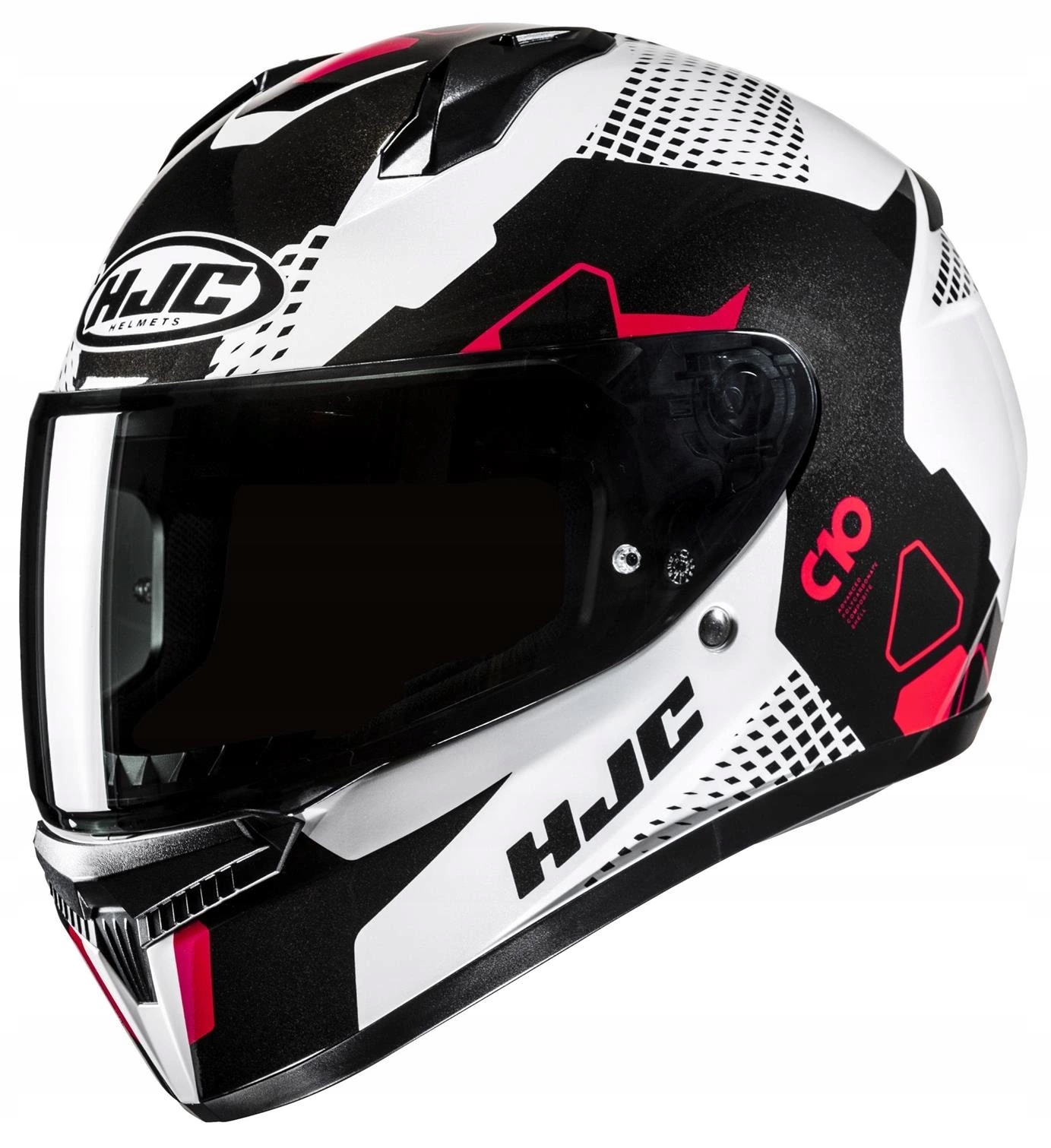 Hjc C10 Aspa White Black Motocyklová Prilba Integrovaná Biela Čierna