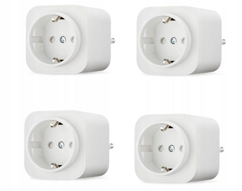 Amazon Basics Lot de 4 prises connectées Wi-Fi blanches pour prises européennes, usage intérieur uniquement, compatibles avec Alexa