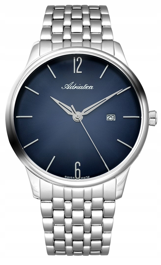 Pánské Hodinky Adriatica A8269.5155Q swiss stříbrné gravírování