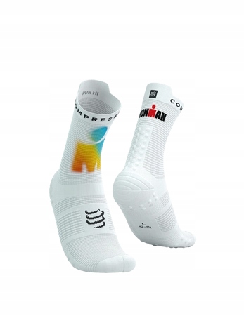 Compressport skarpetki ProRacing V4.0 IronMan białe/sunrise 35-38