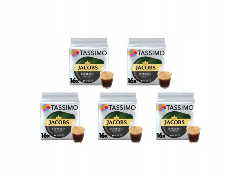 Kapsułki Tassimo Jacobs Espresso Classico do ekspresu Bosch Tassimo 5x16szt