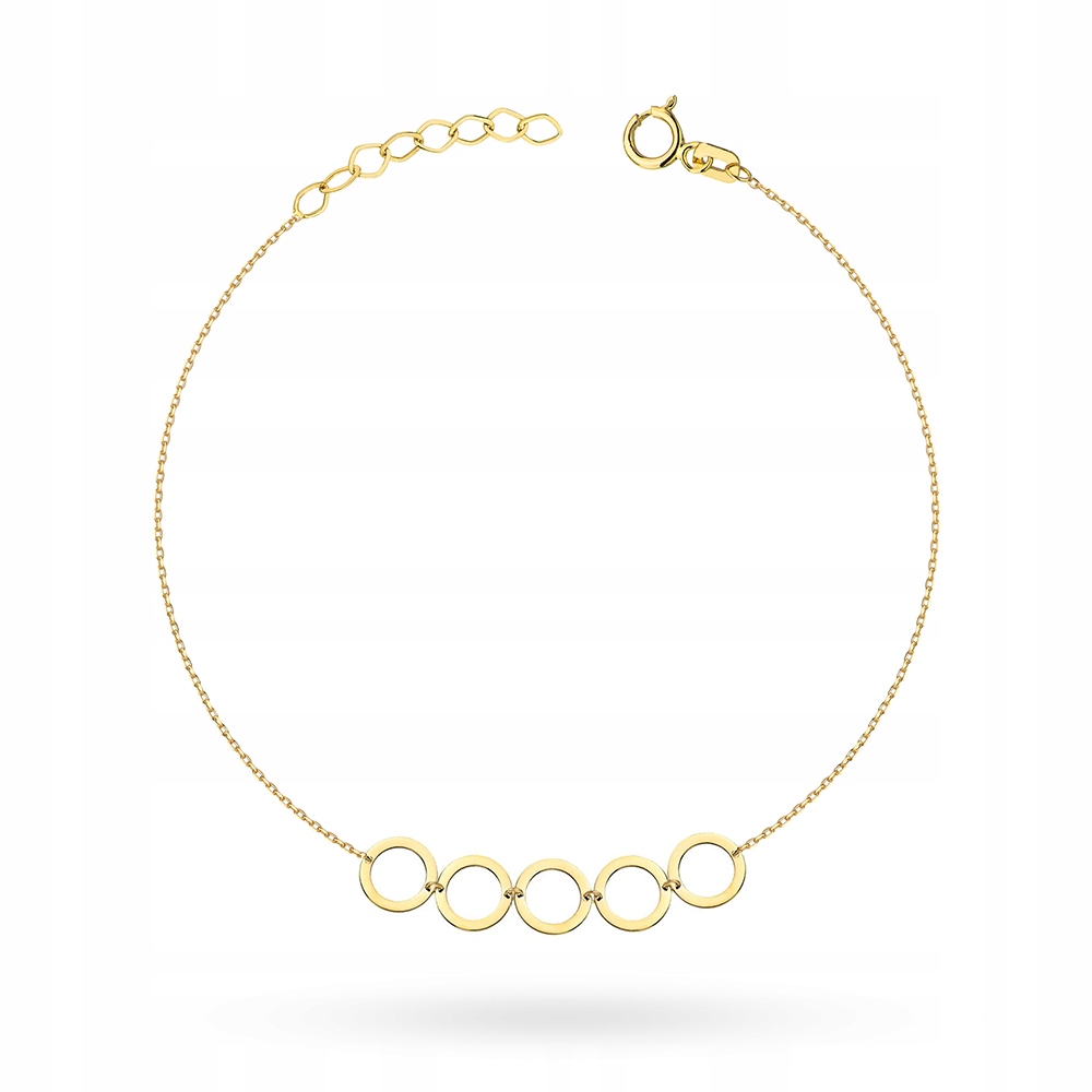Zlatý Náramek Dámský pr. 585 Kolečka Ring 14k Krabička