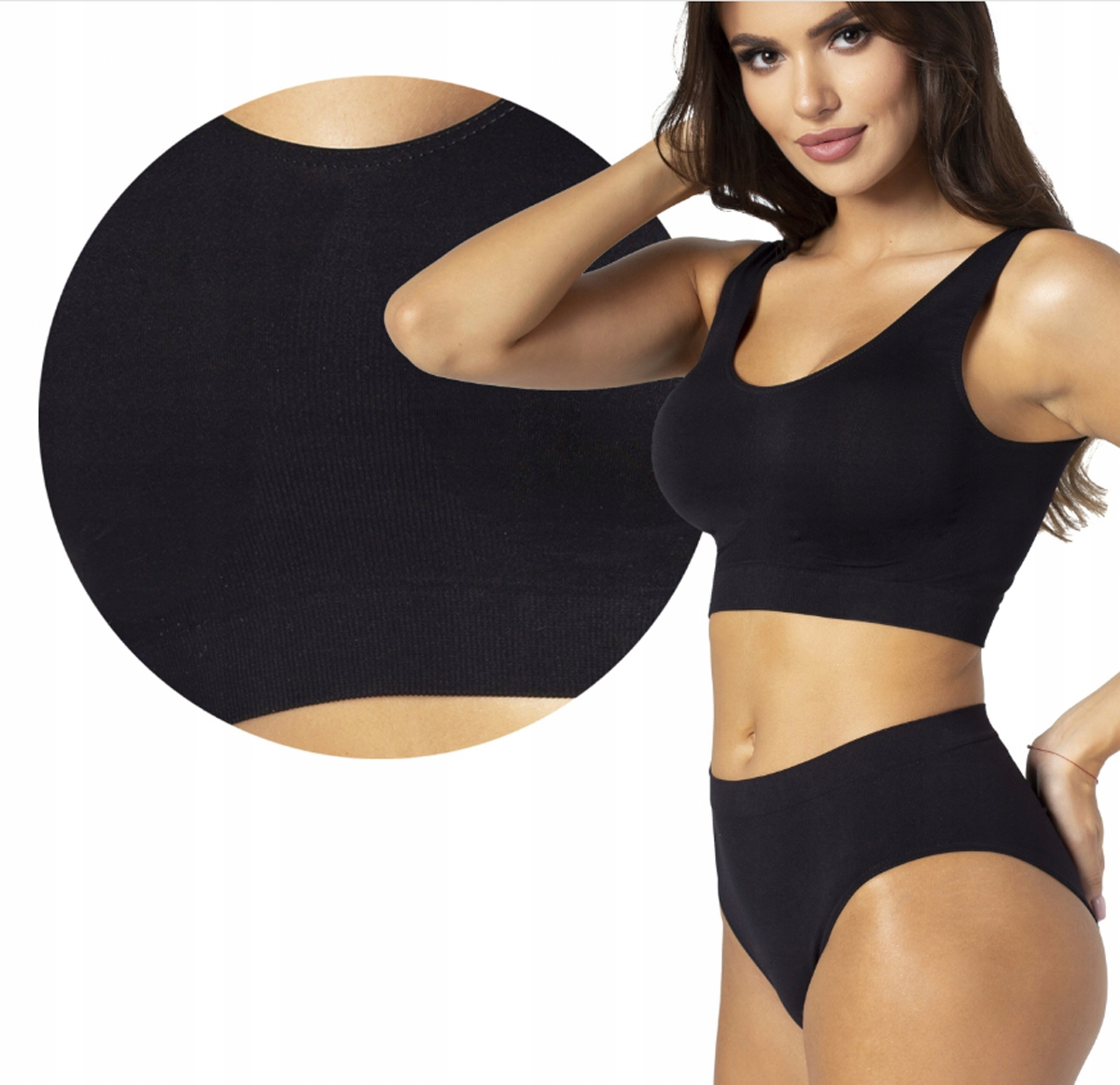 GATTA BEZSZWOWY BIUSTONOSZ SPORT TOP CZARNY XL