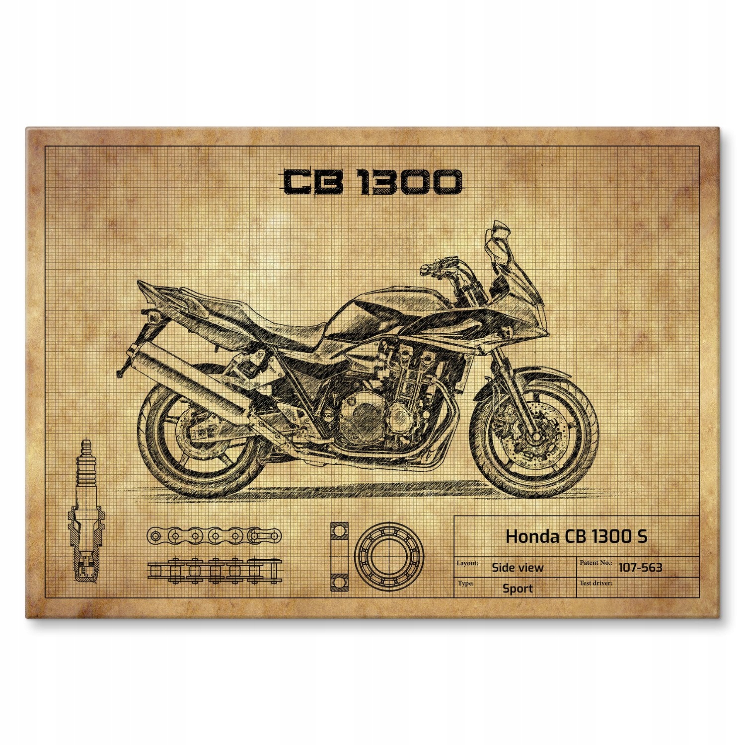 Kovový plakát Honda Cb 1300 S Šidítko Plech 30 x 42 cm Dárek
