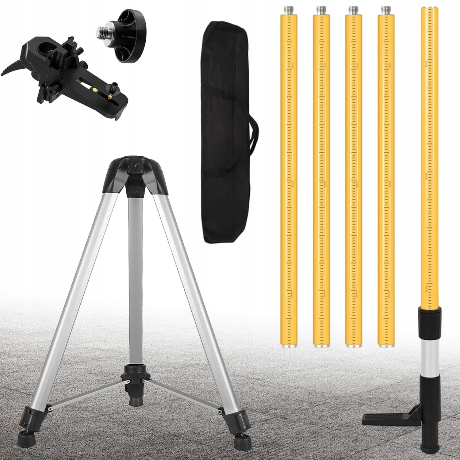 Rozpěrná Tyč Pro Laser 5/8" Teleskopická Tyč Pro Vodováhu, Stativ Žlutý